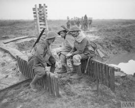 Irish Guards 2nd Battalion resting during the Battle 